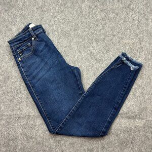 KanCan High Rise Ankle Skinny Jeans Women's Size 3 / 25 Vented Fray Hem Denim